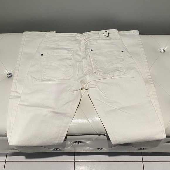 Esqualo Jeans β White straight leg low cut jeans with pockets and single button - Picture 4 of 6